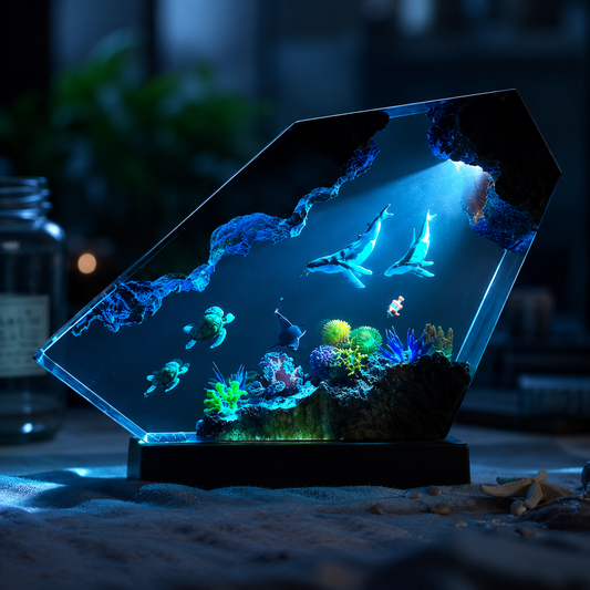 Ocean Glow Resin Lamp