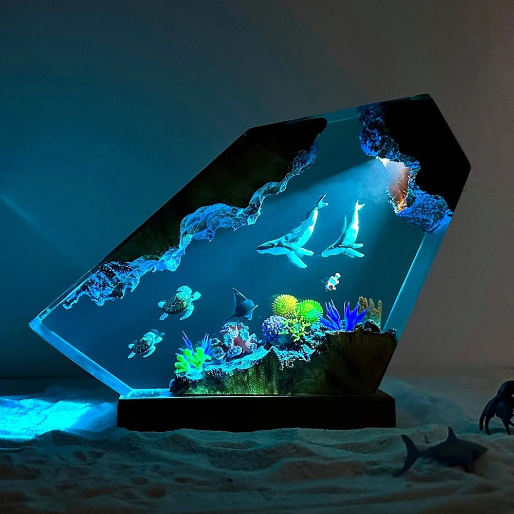 Ocean Glow Resin Lamp