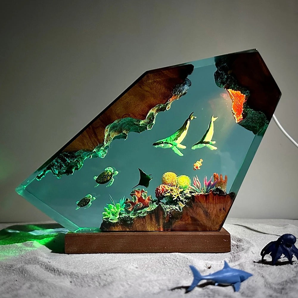 Ocean Glow Resin Lamp