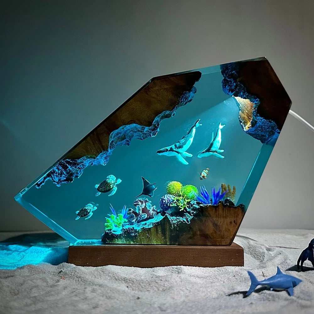 Ocean Glow Resin Lamp