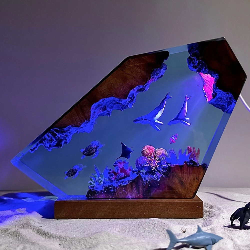 Ocean Glow Resin Lamp